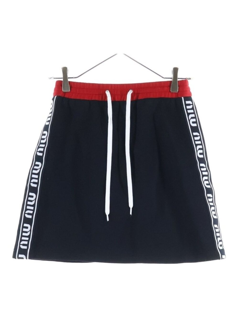 Miu Miu Side Logo Label Sweatshirt Mini Skirt Sweatshirt Black Red